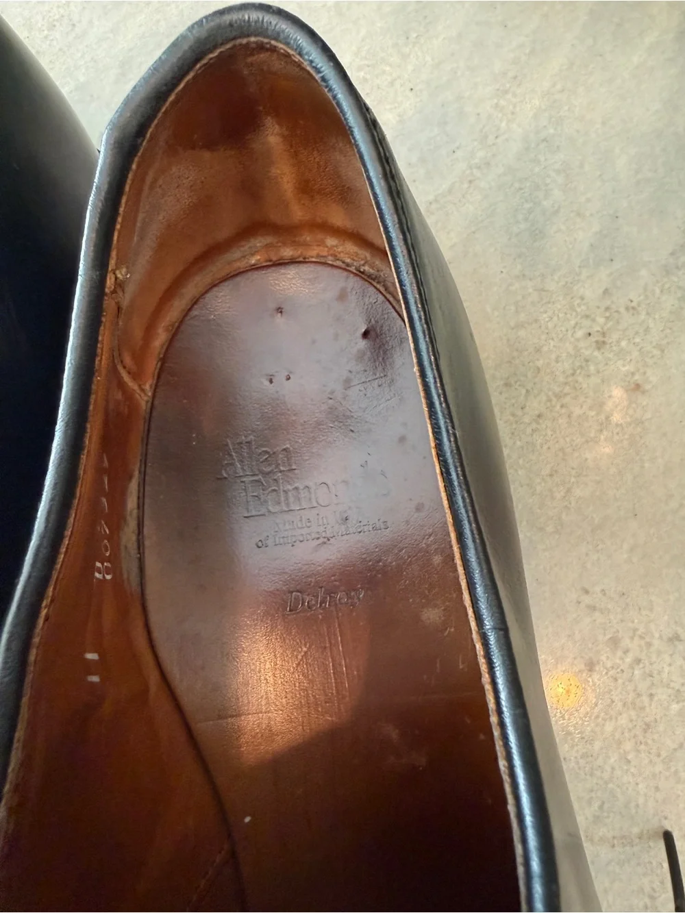 Allen Edmonds Delray Black Leather Split Toe Derby Dress Shoes Men’s 11D